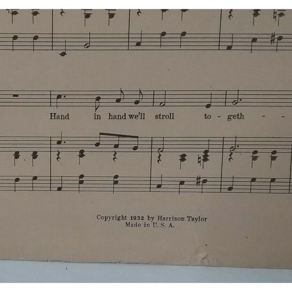 Vintage 1932 Lazy River Moon Harrison Taylor Piano Sheet Music Cover Art - Picture 4 of 9